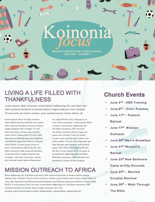 Manly Father's Day Church Newsletter Template