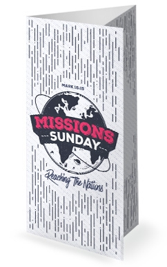 Missions Sunday Church Service Trifold Bulletin