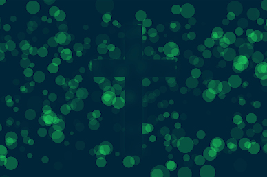Worship Particles Green Cross Motion Background