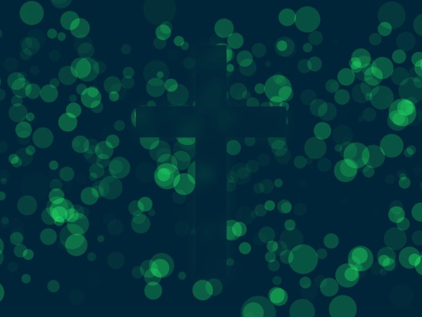 Worship Particles Green Cross Background