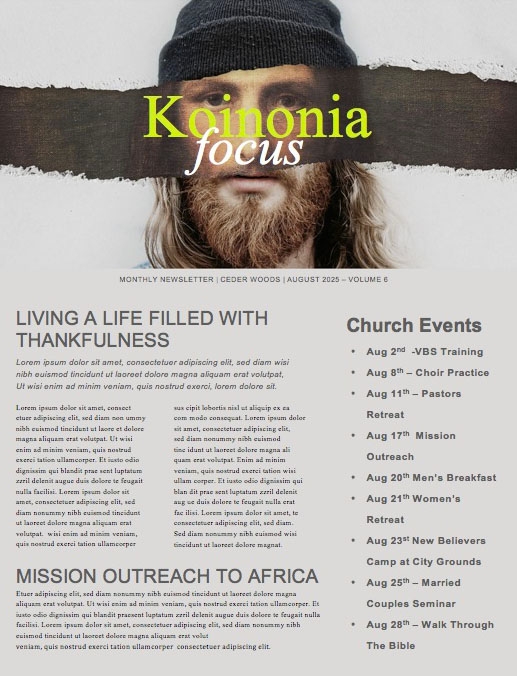 More Like Jesus Newsletter
