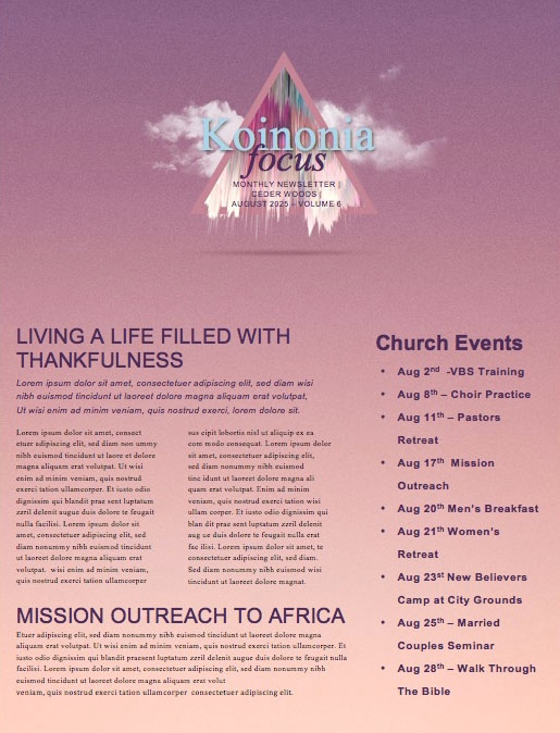 Expect More Church Sermon Newsletter