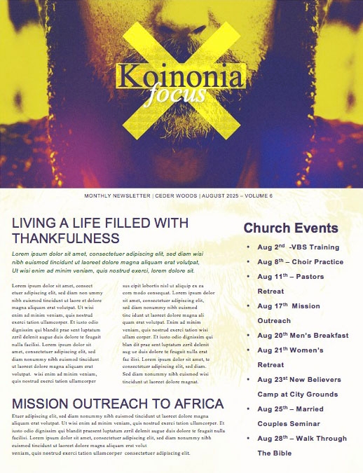 Taboo Church Newsletter Template