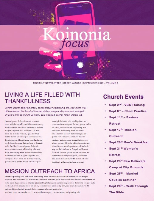 Death to Selfie Church Sermon Newsletter