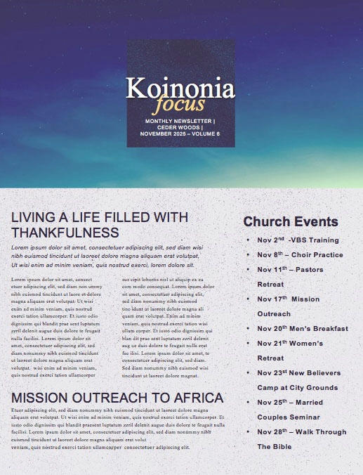Advent Season Church Service Newsletter