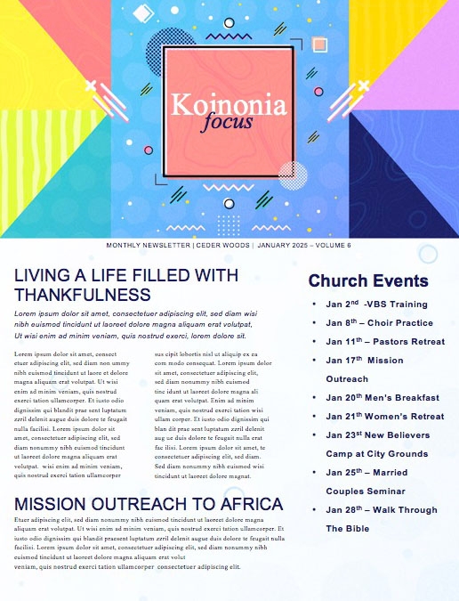 Family Sunday Church Newsletter