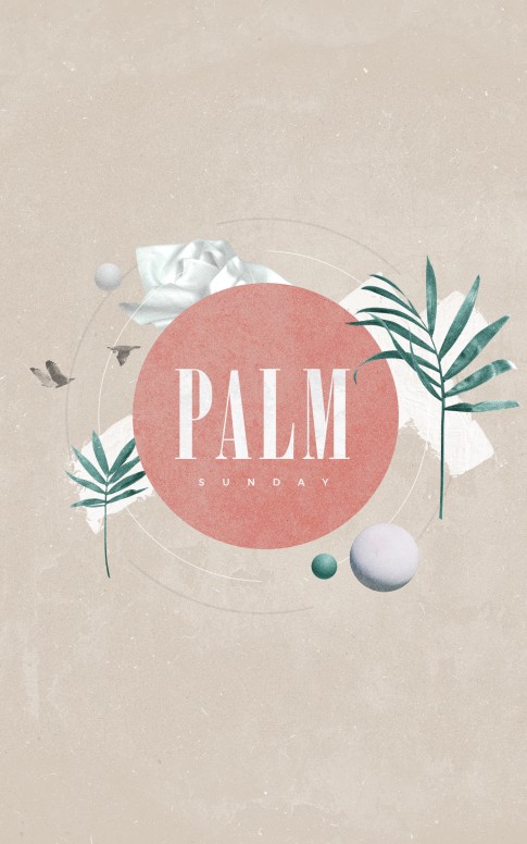 Palm Sunday Pink Church Bifold Bulletin
