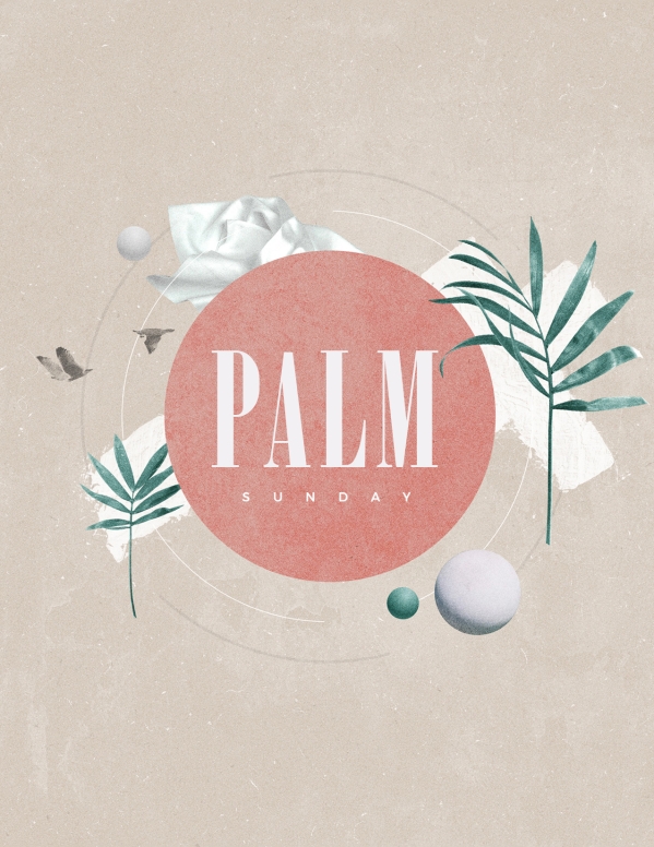 Palm Sunday Pink Church Flyer