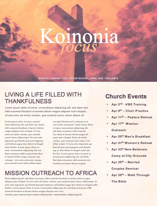 Rebel Cross Church Newsletter