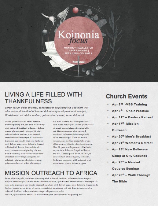Good Friday Cross Church Newsletter