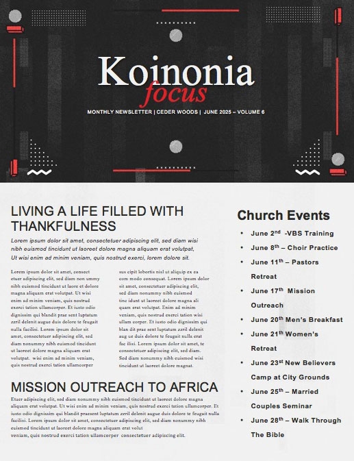 Selfless Church Newsletter