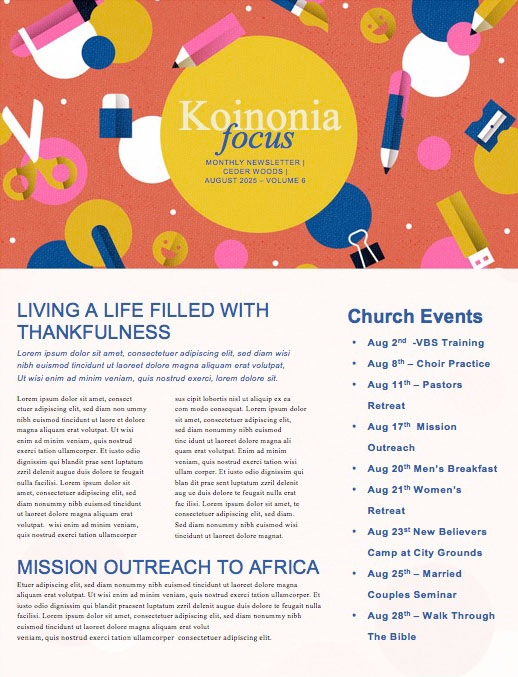 School Supply Drive Pencil Church Newsletter