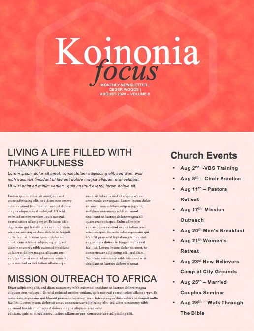 Relationship Goals Red Church Newsletter