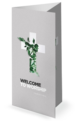 Communion Sunday Cross Trifold Bulletin