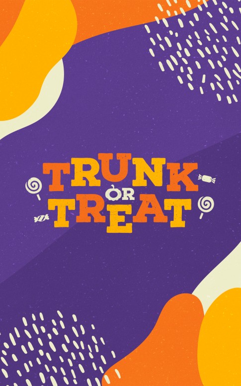 Purple Trunk Or Treat Church Bifold Bulletin