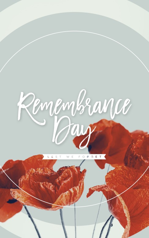 Remembrance Day Poppies Church Bifold Bulletin