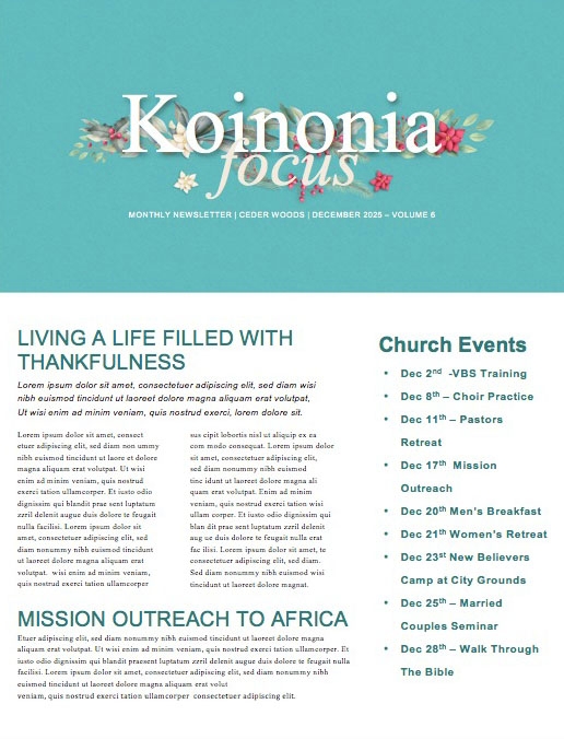 Simply Christmas Church Newsletter
