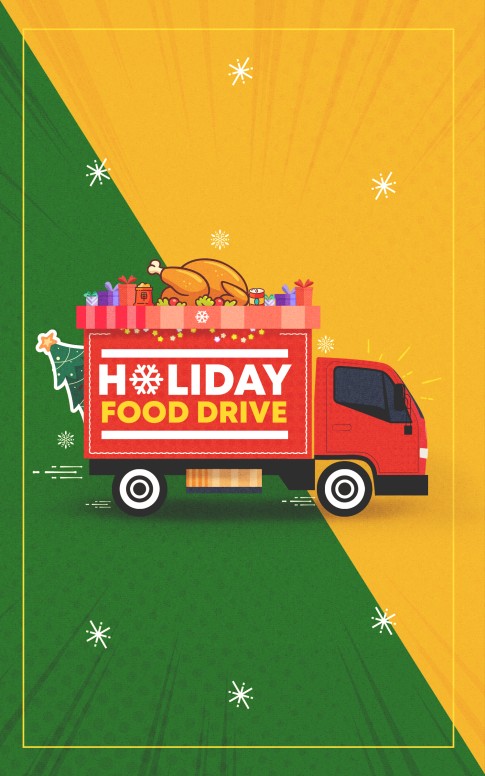 Holiday Food Drive Truck Church Bifold Bulletin