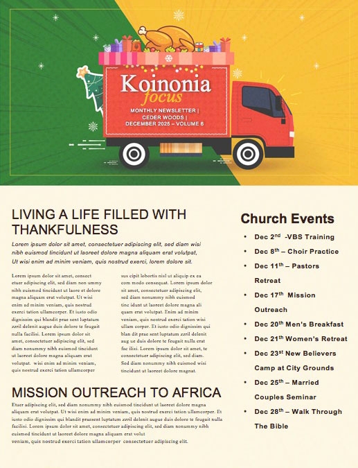 Holiday Food Drive Truck Newsletter