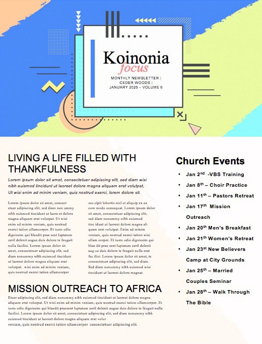 Happy New Year Fresh Start Church Newsletter