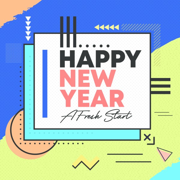 Happy New Year Fresh Start Social Media Graphic