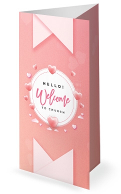 Valentine's Day Pink Church Trifold Bulletin