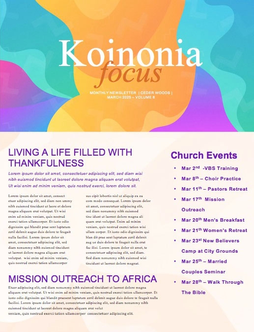 Child Dedication Sunday Church Newsletter