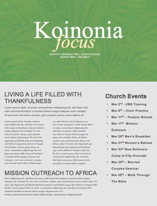 Spring Forward Green Church Newsletter