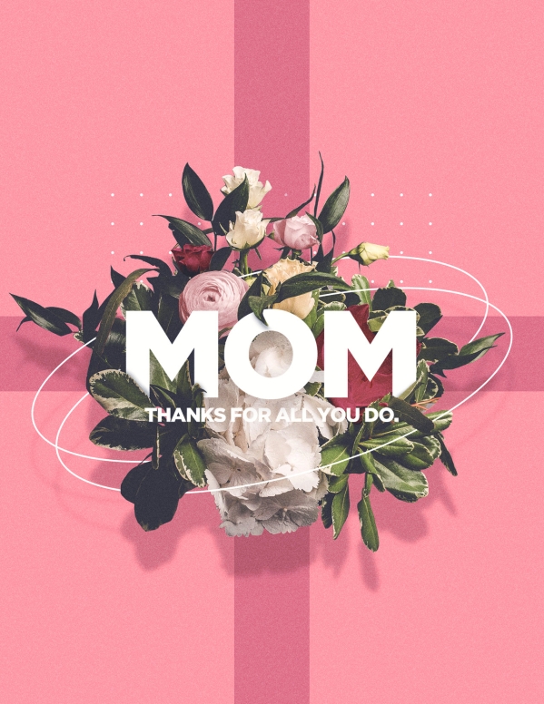 Mother's Day Pink Church Flyer
