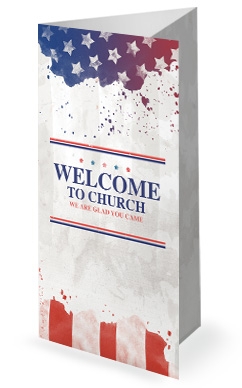 Memorial Day Flag Church Trifold Bulletin
