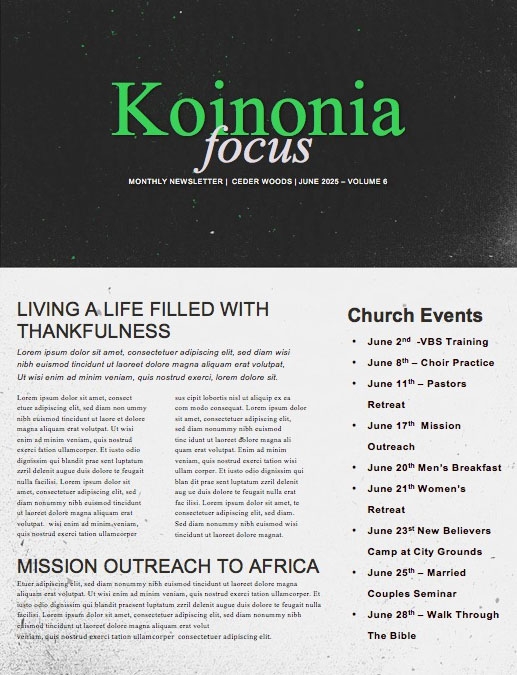 Tempted Church Newsletter