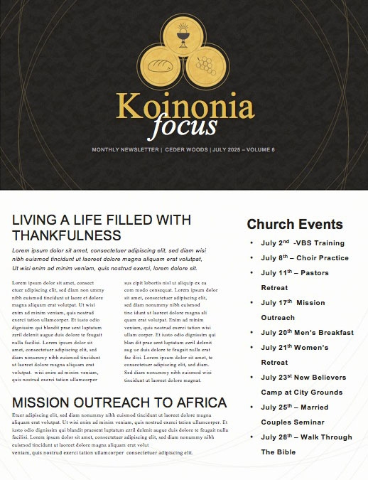 Communion Sunday Take Eat Church Newsletter