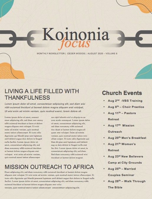 Celebrate Recovery Church Newsletter