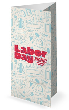 Labor Day Picnic Red Church Trifold Bulletin