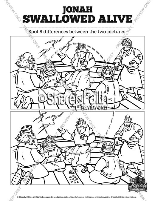 Jonah 1 Swallowed Alive Spot the Differences
