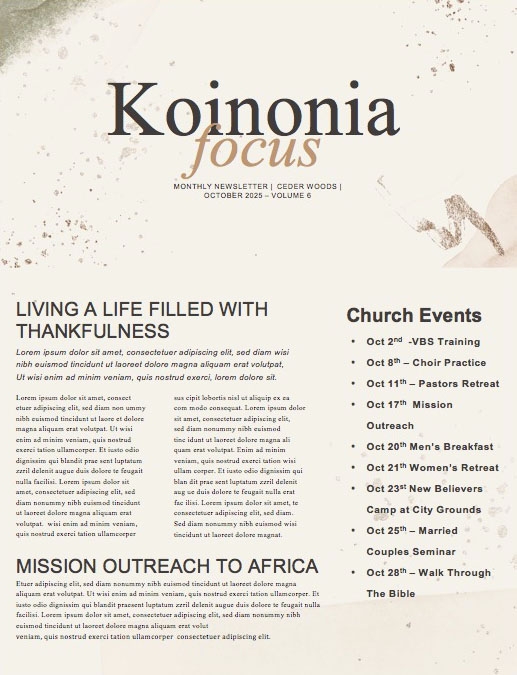 Thrive Women's Conference Church Newsletter