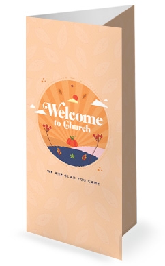 Harvest Party Orange Church Trifold Bulletin