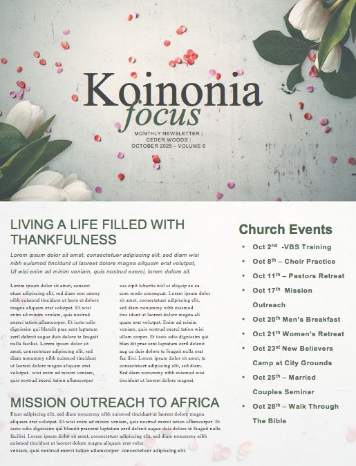 Honeymoon Is Over Church Newsletter