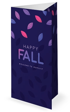 Fall Back Blue Church Trifold Bulletin