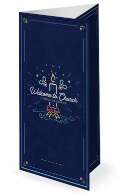 Christmas Eve Candlelight Service Church Trifold Bulletin