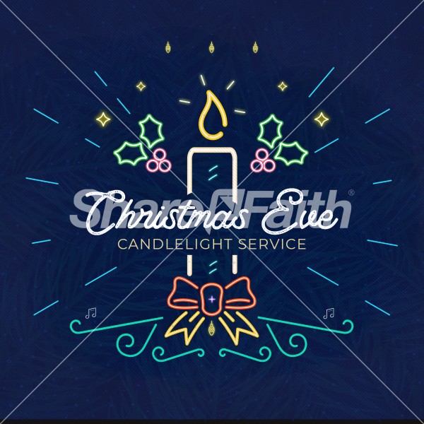 Christmas Eve Candlelight Service Social Media Graphic