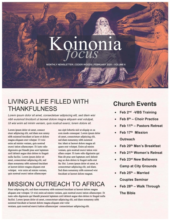 The Book of Job Church Newsletter