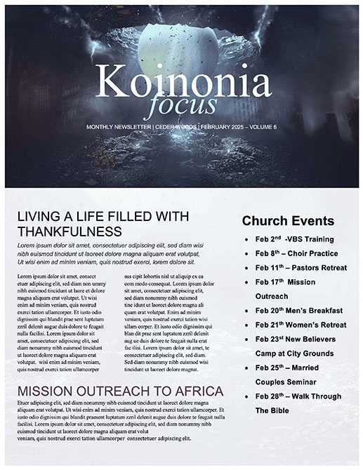 Epic Faith Church Graphics Newsletter
