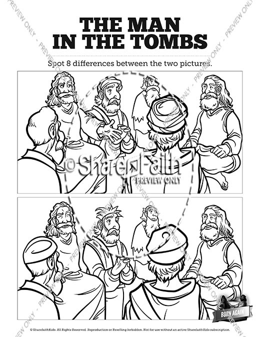 Luke 8 The Man in the Tombs Spot the Differences
