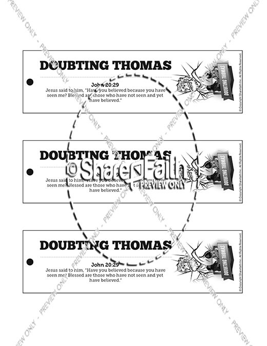 John 20 Doubting Thomas Bible Bookmarks