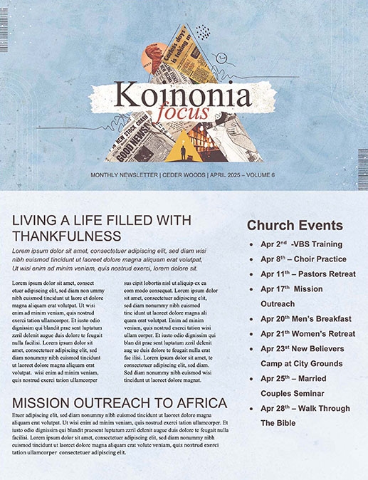 Priorities Church Church Newsletter