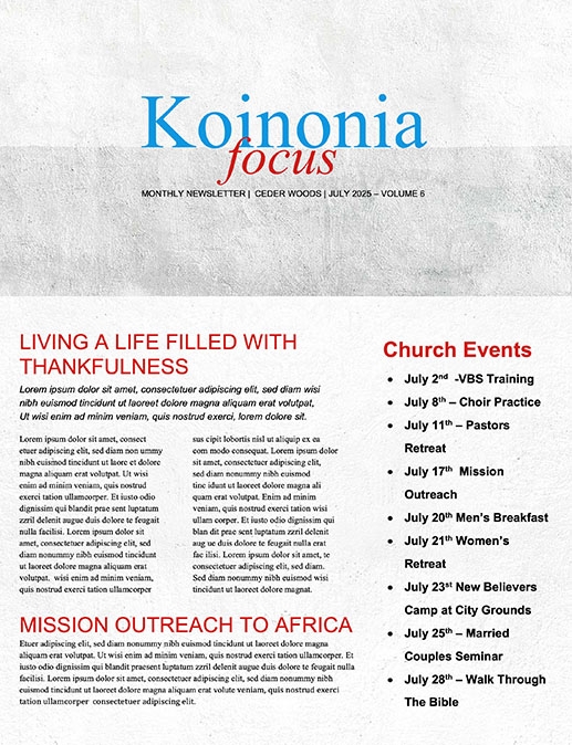 When Life Doesn't Make Sense Church Newsletter