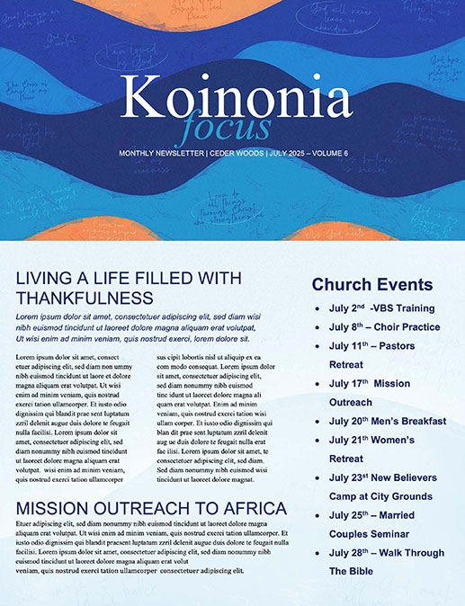 Affirmations Church Newsletter