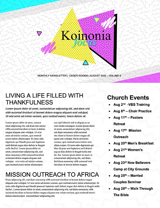 In Sync Church Newsletter 2022