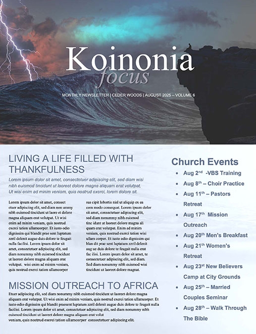He Is Worthy Church Newsletter